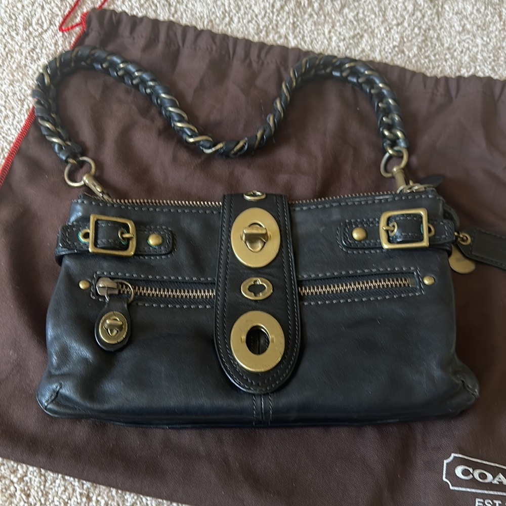 Coach legacy limited edition bridgette in black leather with gold hardware